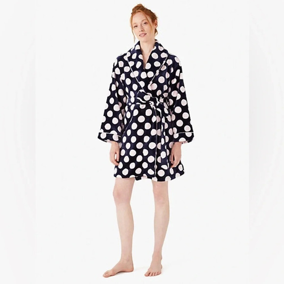Kate Spade New York Polka Dot Chenille Robe - Picture 1 of 8